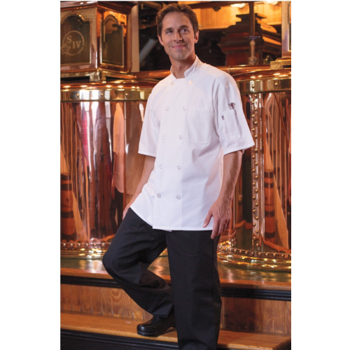 Delray With Mesh Chef Coat in White