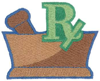 pharmacy logo, rx embroidery