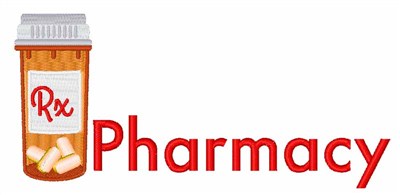 pharmacy logo, rx embroidery