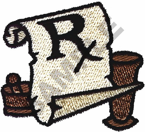 pharmacy logo, rx embroidery