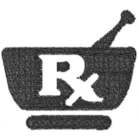 pharmacy logo, rx embroidery