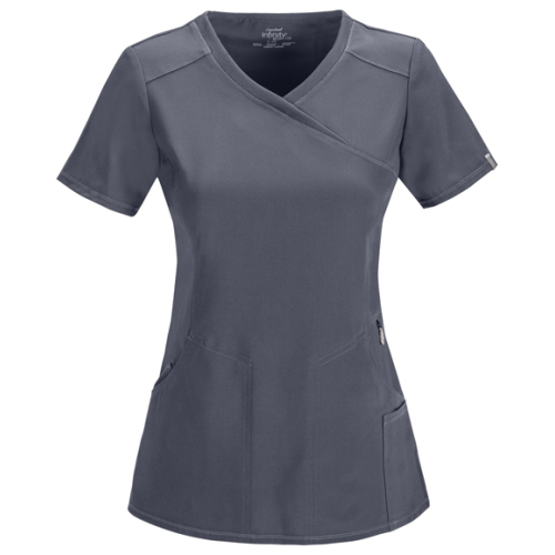 Cherokee 2625A Antimicrobial Mock Wrap Scrub Top, Infinity Scrubs